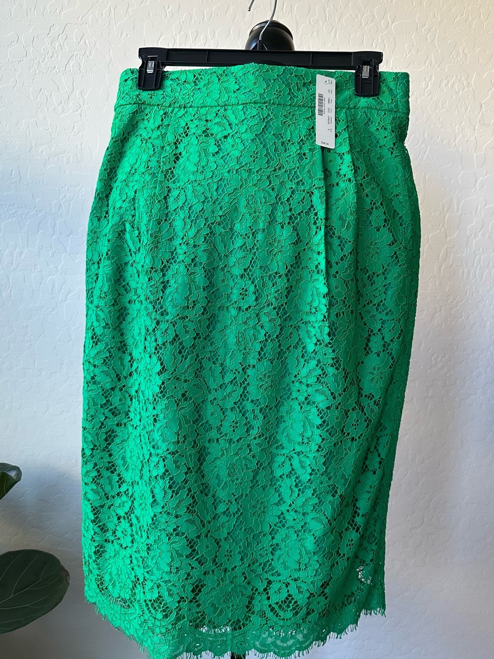 NWT J.Crew Floral Crochet Green Skirt Size 8